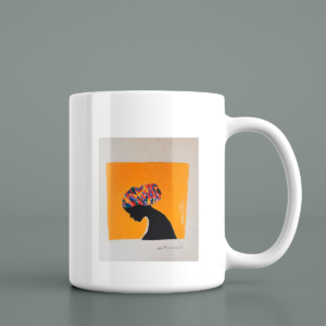 CANECA - MULHER NEGRA COM TURBANTE COLORIDO