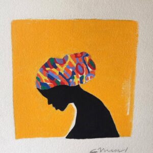 ÍMÃ - MULHER NEGRA COM TURBANTE COLORIDO