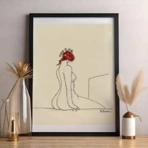 OBRA - MULHER NUA COM ESTRELAS NO CABELO